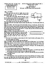Đề thi chọn đội tuyển học sinh giỏi môn Vật lý Lớp 9 (Lần 1) - Năm học 2017-2018 - Phòng giáo dục và đào tạo huyện Thạch Thành (Có đáp án)